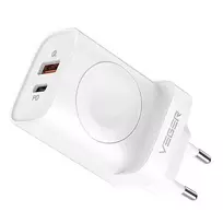VEGER W002E travel charger | 25W | PD, QC, PPS | USB-C, USB-A | white