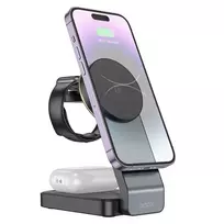 Hoco Wireless charger 3-in-1, 15W, compatible with MagSafe, CQ3, black