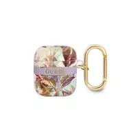 GUESS TPU Flower Print Case for AirPods 1|2 in Purple