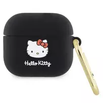 Hello Kitty HKA33DKHSK Airpods 3 cover, black | black Silicone 3D Kitty Head