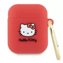 Hello Kitty HKAP23DKHSF Airpods Pro 2 cover fuchsia, silicone, 3D Kitty Head