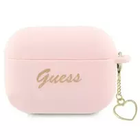 GUESS GUAP2LSCHSP AirPods Pro 2 (2022|2023) cover pink | Silicone Charm Heart Collection