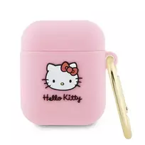 Hello Kitty HKA23DKHSP Airpods 1|2 cover pink Silicone 3D Kitty Head