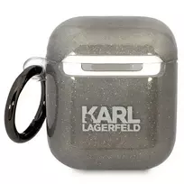 Karl Lagerfeld Airpods 1|2 cover black Glitter Karl AND Choupette
