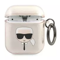 Karl Lagerfeld KLA2UKHGD AirPods 1|2 cover gold Glitter Karl`s Head