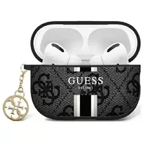 GUESS GUAP2P4RPSK AirPods Pro 2 (2022|2023) cover, black, 4G Printed Stripes Charm