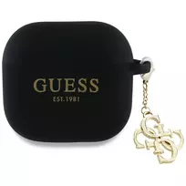 GUESS GUA4LECG4K AirPods 4 cover - black | Silicone 4G Charm