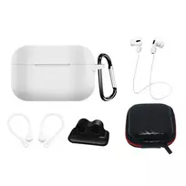 Fusion Accessories Fusion Set silicone case | ear hook | neck strap | watch strap holder | carabiner for Apple AirPods 3, white
