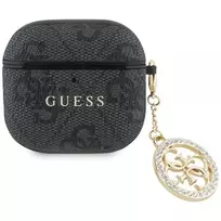 GUESS AirPods 4 Rhinestone Charm Case, Black
