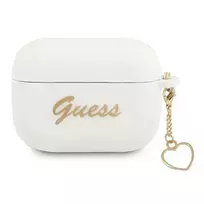 GUESS case for AirPods Pro GUAPLSCHSH White Silicone Heart Charm