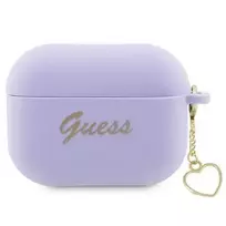 GUESS GUAP2LSCHSU AirPods Pro 2 cover, purple | Purple Silicone Charm Heart Collection