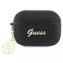 GUESS GUAP2GLGSHK AirPods Pro 2 cover black | black Glitter Flake 4G Charm