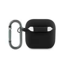 Lacoste Liquid Silicone Case with Croc Logo for AirPods 4, Black
