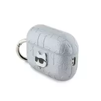 Karl Lagerfeld PU Embossed Choupette Head Case for AirPods Pro 2 in Silver