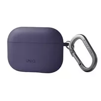uniq Nexo Case for AirPods Pro 2nd Generation + Silicone Ear Hooks in Fig Purple