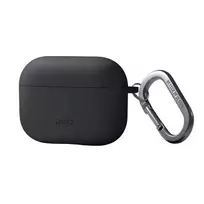 uniq Nexo Case for AirPods Pro 2nd Generation + Silicone Ear Hooks, Charcoal Grey