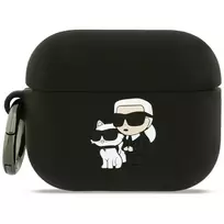 Karl Lagerfeld Case Silicone Karl AND Chaupette Head 3D for AirPods Pro 3 black
