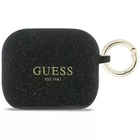 GUESS Silicone Glitter Ring Case for AirPods Pro 3, black