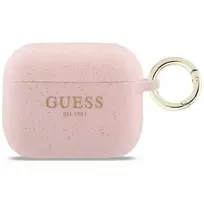 GUESS Silicone Glitter Ring Case for AirPods Pro 3, pink