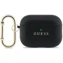 GUESS Case Grained Classic Logo Hook for AirPods Pro 3, black