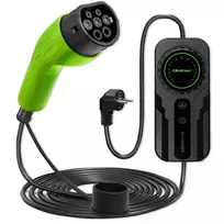 Qoltec EV 2-in-1 Mobile Charger with Regulation | 3.5kW | 230V | SCHUKO 16A | LCD | Portable | Wallbox | 5m