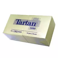 Tartan Notepad sticky notes, 76x76mm, 12 pieces/pack, yellow