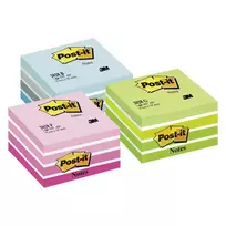 Post-It Aquarelle sticky note cube, 76x76mm, in blue tones