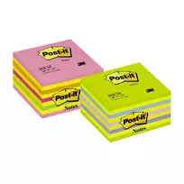 Post-It Lollipop Sticky Note Cube, 76x76mm, neon blue-green hues