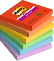 Post-It Sticky notes Super Sticky, Playful Color, 76 mm x 76 mm, 6 packs/pack