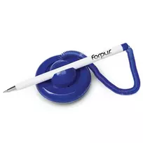 Forpus Lodīšu pildspalva TABLE-PEN with self-adhesive holder and extendable connector, blue-white body, blue ink