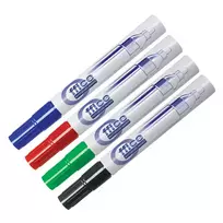 Forpus Markers for whiteboard and flipchart paper, conical tip, 4-color set