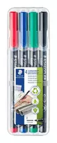 Staedtler Permanent marker set for OHP 318F film, 0.6mm, 4-color set