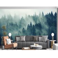 Rūkuotas miško miško tapetai Žali gamtos peizažai Sienų tapyba miegamajam svetainei Namų dekoras Tapetai 200 cm(W) x 140 cm(H)