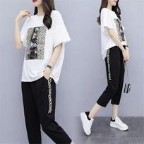 Women Outfit Tracksuit Sportswear Set for Women 2 Piece Set Plus Size Top and Pants Suits Female Summer Clothing XXXXXL balta