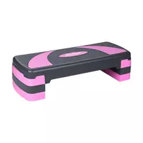Step for aerobics and fitness exercises, 3 steps, gray-purple, REBEL ACTIVE