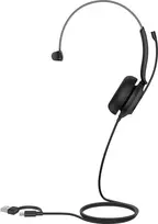 Yealink UH35 Mono Teams USB-C/A Laisvų rankų įranga Vielinis Su lankeliu Skambučiai / muzika USB Type-C / USB Type-A Juoda