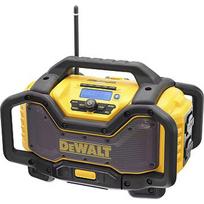 DeWALT DCR027-QW Cordless and Mains Radio, Construction Site Radio, Yellow/Black, FM, DAB+, AUX, Bluetooth DCR027-QW