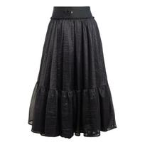 Adidas Originals Tiulio Juosmuo Maxi Sijonas Madingas Laisvas Patogus Kasdienis Ilgas Sijonas Moteriški Sijonai Juodas JJ0902 M