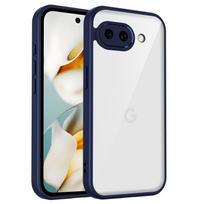 Google Pixel 9A dėklas Oro pagalvėlė Atsparus smūgiams Silikoninis buferis Skaidrus matinės spalvos galinis dangtelis Kietas telefono dėklas Google Pixel 9A G3Y12 Pc + tpu&Google Pixel 9a violetinė
