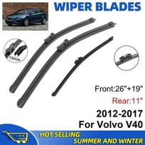 3 VNT. Volvo V40 2012-2017 m. 26  + 19  + 11  Priekinio ir galinio stiklo valytuvų šluotelės Priekinio stiklo lango pjovimo priedai juoda