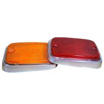 APSMOTIV 16-Pack Side teardrop marker lights Lenses with Silver Base type 2 VW Bus 1974 to 1979 gintaras/raudona