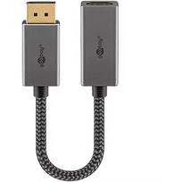 Goobay Plus DisplayPort > HDMI adapter cable, 8K @ 60Hz (gray, 20cm, 32Gbit/s) 75272