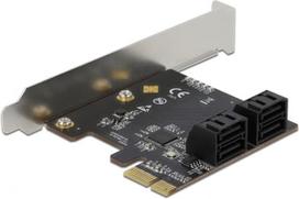 Delock 4 port SATA PCI Express x1 Card - Low Profile Form Factor