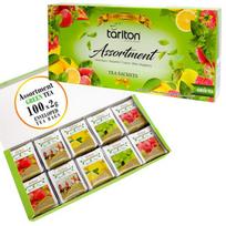 Ceilono žaliosios arbatos Asorti maišeliuose 100 vnt (5 rūšių x 20 vnt.), Tarlton, 200g