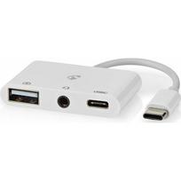 Nedis Nedis CCGB64790WT01 stacja dokująca Przewodowa USB 2.0 Type-C White | CCGB64790WT01 | 5412810415953