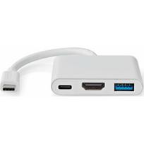Nedis Nedis CCGB64770WT01 stacja dokująca Przewodowa USB Type-C White | CCGB64770WT01 | 5412810416080