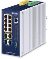 Planet IP30 DIN-rail Industrial L3 Zarządzany Gigabit Ethernet (10/100/1000) Wsparcie PoE Blue, Gray | IGS-6329-8UP2S2X | 4711605286381