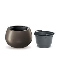 Vazonas su įdėklu 18/8 l D370xH230 mm kavos sp. HEOS ECO WOOD Prosperplast