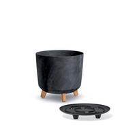 Vazonas su kojelėmis D298xH285 mm antracitas GRACIA TUBUS BETON EFFECT Prosperpl