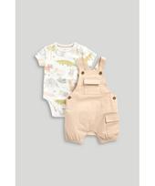 MOTHERCARE smėlinukas trumpomis rankovėmis ir kombinezonas, LK518 80
